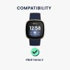 2 db Kwmobile védőfólia készlet Fitbit Versa 3-hoz, átlátszó/fekete, polimer, KWM000024WL001C