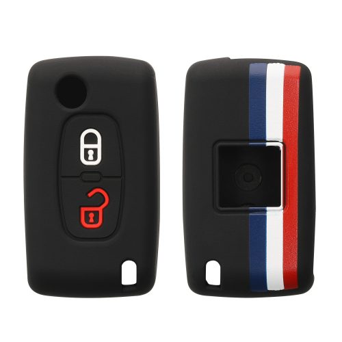 Kwmobile autókulcs fedél Peugeot/Citroen 2 gombos, többszínű, szilikon, KWM0000093T004C