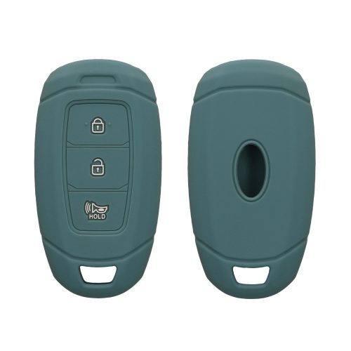 Kwmobile autókulcs fedél Hyundai 3 gombokhoz - Keyless Go, Sötétzöld, Szilikon, KWM000009FX002C