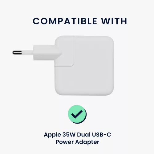 Kwmobile töltőfedél Apple 35W dual USB-C hálózati adapterhez, fehér, szilikon, KWM000024YY001C