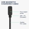 Kwmobile USB tápkábel Xiaomi Mi Band 8 Pro/Smart Band 8 Pro/Redmi Watch 3 Active, fekete, műanyag, KWM000024ZG001C