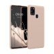 Kwmobile tok Samsung Galaxy A21s, krémszínű, szilikon, KWM000011GI022C