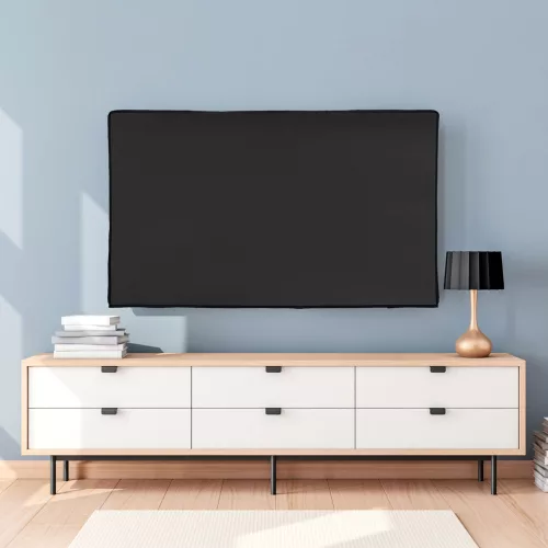 Kwmobile vászonhuzat 65 hüvelykes TV, sötétszürke, textil, KWM000017SW003C