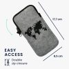 Kwmobile univerzális telefontok, XXL méret - 7 hüvelyk, szürke/fekete, textil, KWM000016AK019C