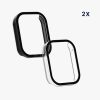 2 db Kwmobile komplett burkolat Xiaomi Mi Band 8 Pro készülékhez, átlátszó/fekete, műanyag, KWM0000250O001C