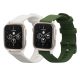 2 db Kwmobile szíj készlet Garmin Venu Sq 2 Musichoz, fehér/sötétzöld, szilikon, KWM000018RC007C