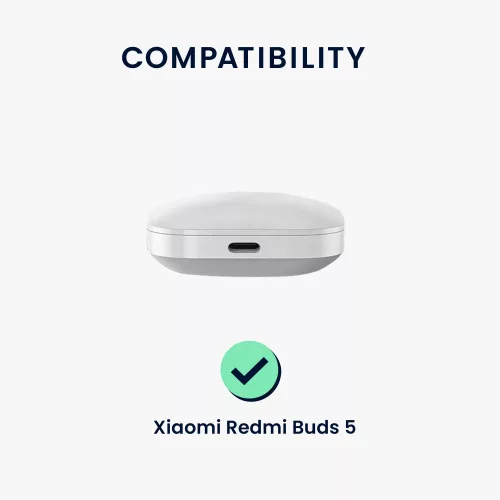 Kwmobile fejhallgató tok Xiaomi Redmi Buds 5-höz, fekete, szilikon, KWM0000251H001C
