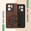 Kwmobile tok Xiaomi 13T/13T Pro-hoz, barna/kék, fa, KWM000020IR002C