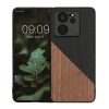 Kwmobile tok Xiaomi 13T/13T Pro telefonhoz, barna/fekete, fa, KWM000020IS001C