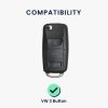Kwmobile autós kulcstartó Skoda/Seat 3 gombos, szürke/fekete, szilikon, KWM000009SP018C