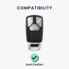 Kwmobile autókulcs fedél Audi 3 gombokhoz - Smart Key, szürke/fekete, szilikon, KWM000010WM002C