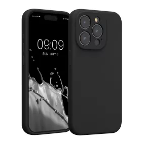   Kwmobile tok Apple iPhone 15 Pro telefonhoz, fekete, szilikon, KWM000022OM003C