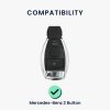 Kwmobile autókulcs fedél Mercedes Benz 2 gomboshoz, szürke/fekete, szilikon, KWM0000252Q001C
