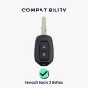 Kwmobile autókulcs fedél Dacia/Renault 2 gombokhoz, szürke/fekete, szilikon, KWM0000253C001C