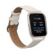 Kwmobile szíj Garmin Venu Sq 2 Musichoz, fehér, természetes bőr, KWM000018RE003C
