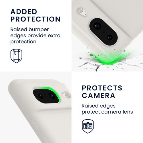 Kwmobile tok Google Pixel 8 telefonhoz, fehér, szilikon, KWM000020JF002C