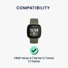 4 db Kwmobile 20 mm-es szíjkapcsos adapter készlet Fitbit Versa 4/Versa 3/Sense 2 készülékekhez, fekete/arany, acél, KWM0000207I003C