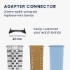 4 db Kwmobile 20 mm-es szíjcsatoló adapter a Google Pixel Watch 2, ezüst/fekete, acél, KWM0000253Z001C