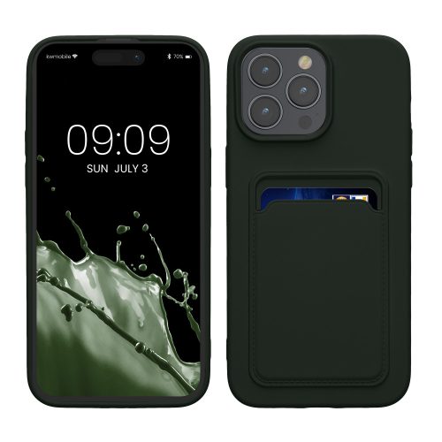 Kwmobile tok Apple iPhone 15 Pro Max készülékhez, sötétzöld, szilikon, KWM000020EP004C