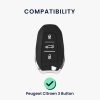 Kwmobile autókulcs fedél Peugeot/Citroen 3 gombokhoz - Smart Key, szürke, szilikon, KWM000008PD004C