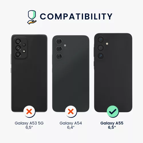 Kwmobile tok Samsung Galaxy A55-höz, kék, szilikon, KWM000021MG014C