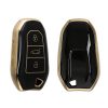 Kwmobile autókulcs fedél Opel 3 gombokhoz - Keyless Go, fekete/arany, szilikon, KWM0000256D001C