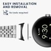4 db Kwmobile 20 mm-es szíjra rögzíthető adapter készlet Google Pixel Watchhoz, ezüst/fekete, acél, KWM0000256W001C