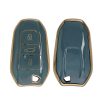 Kwmobile autókulcs fedél Peugeot/Citroen 3 gombokhoz - Smart Key, kék/arany, szilikon, KWM0000167F002C