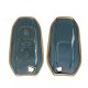 Kwmobile autókulcs fedél Peugeot/Citroen 3 gombokhoz - Smart Key, kék/arany, szilikon, KWM0000167F002C