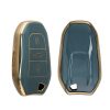 Kwmobile autókulcs fedél Peugeot/Citroen 3 gombokhoz - Smart Key, kék/arany, szilikon, KWM0000167F002C
