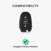 Kwmobile autókulcs fedél Peugeot/Citroen 3 gombokhoz - Smart Key, kék/arany, szilikon, KWM0000167F002C