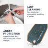 Kwmobile autókulcs fedél Peugeot/Citroen 3 gombokhoz - Smart Key, kék/arany, szilikon, KWM0000167F002C