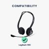 db Kwmobile fülpárna készlet Logitech 960-hoz, fekete, ökobőr, KWM0000257O001C