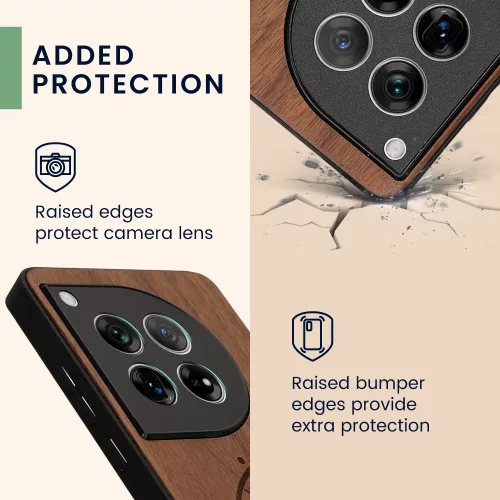 Kwmobile tok OnePlus 12 telefonhoz, barna, fa, KWM000022QB001C