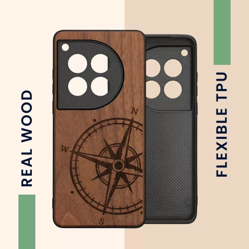 Kwmobile tok OnePlus 12 telefonhoz, barna, fa, KWM000022QB001C