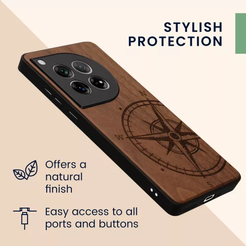 Kwmobile tok OnePlus 12 telefonhoz, barna, fa, KWM000022QB001C