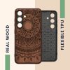 Kwmobile tok Samsung Galaxy S24 készülékhez, sötétbarna, fa, KWM000021PH002C
