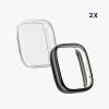 2 db Kwmobile tok készlet Xiaomi Redmi Watch 3 Active, átlátszó/fekete, szilikon, KWM000024YF003C
