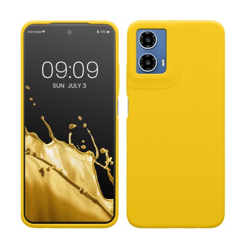 Kwmobile tok Motorola Moto G34-hez, sárga, szilikon, KWM000022QS005C