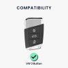 Kwmobile autós kulcstartó VW 3 gombokhoz, fekete/ezüst, szilikon, KWM000025EN002C