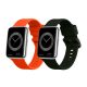 2 db Kwmobile szíj készlet Huawei Watch Fit 2, sötétzöld/narancssárga, szilikon, KWM000016VU007C