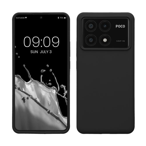 Kwmobile Poco X6 Pro tok, fekete, szilikon, KWM000020MF002C