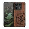 Kwmobile tok Xiaomi Redmi Note 13 Pro 5G-hez, barna, fa/szilikon, KWM000020MN001C