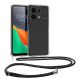 Kwmobile tok nyakpánttal Xiaomi Redmi Note 13-hoz, átlátszó/fekete, szilikon, KWM000020MV001C