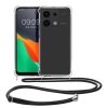 Kwmobile tok nyakpánttal Xiaomi Redmi Note 13-hoz, átlátszó/fekete, szilikon, KWM000020MV001C