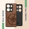 Kwmobile tok Xiaomi Redmi Note 13 Pro-hoz, barna, fa/szilikon, KWM000020NA001C
