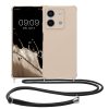 Kwmobile tok nyakpánttal Xiaomi Redmi Note 13-hoz, krémszínű, szilikon, KWM000020NC002C