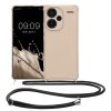 Kwmobile tok nyakpánttal Xiaomi Redmi Note 13 Pro Plus 5G-hez, krémszínű, szilikon, KWM000020ND002C