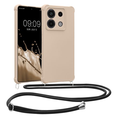 Kwmobile tok nyakpánttal Xiaomi Redmi Note 13 Pro 5G-hez, krémszínű, szilikon, KWM000020NG002C