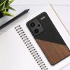 Kwmobile tok Xiaomi Redmi Note 13 Pro Plus 5G-hez, barna/fekete, fa/szilikon, KWM000020NI001C